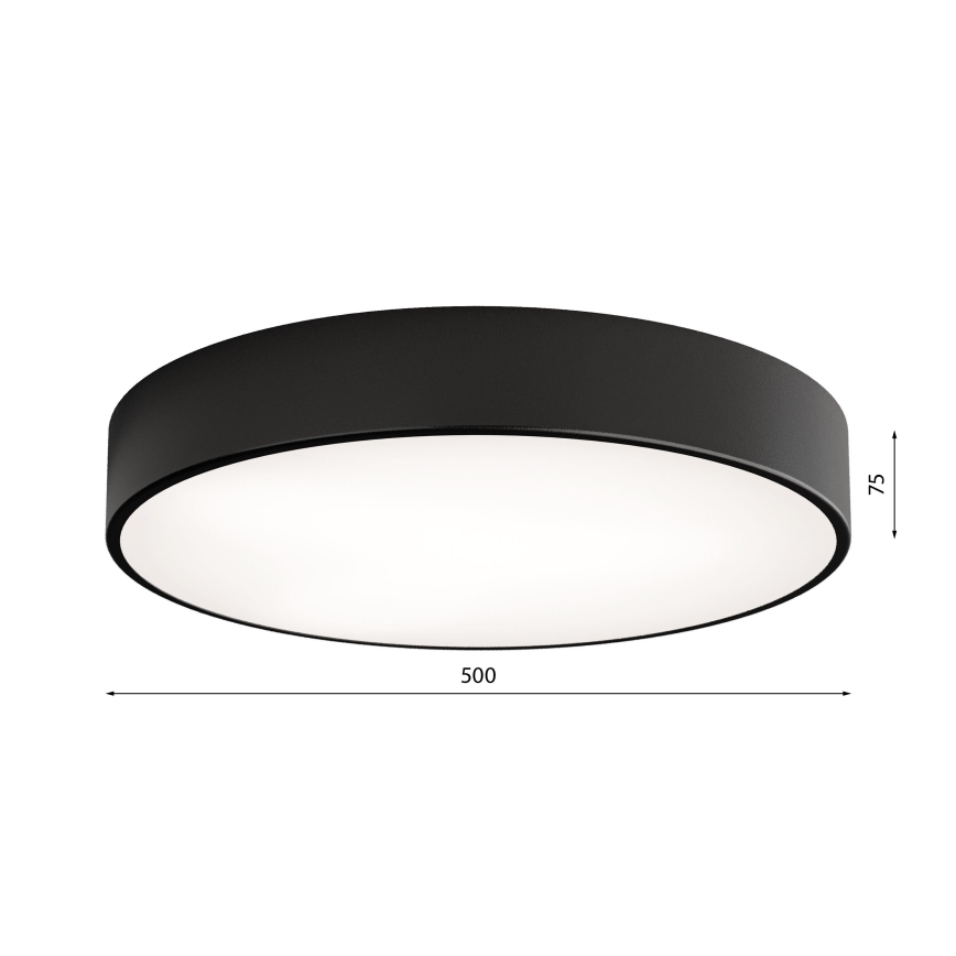 Luminária de Teto LED CLEO LED/69W/230V 4000K diâmetro 50 cm preta