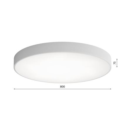 Luminária de Teto LED CLEO LED/96W/230V 3000K diâmetro 80 cm cinza