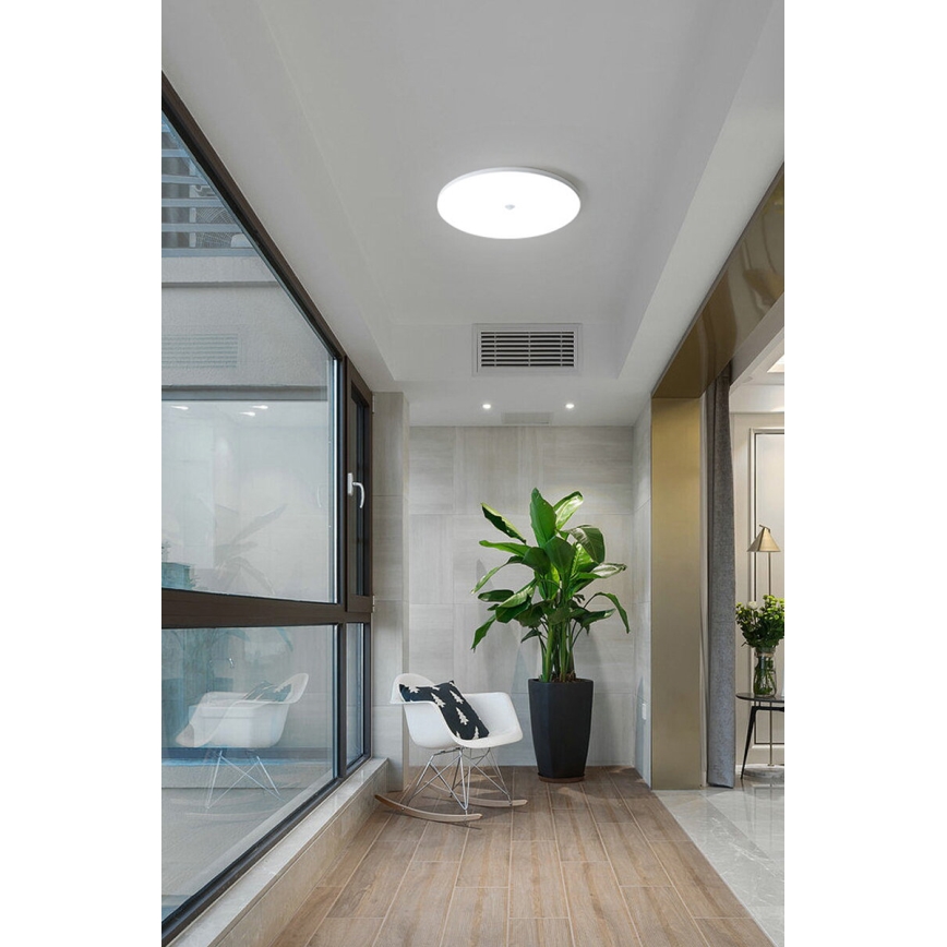 Candeeiro de tecto LED com sensor de crepúsculo e de movimento MORETTI LED/24W/230V Ø 30 cm IP40 6500K