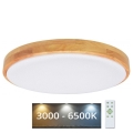 Luminária de teto LED dimável LENA LED/60W/230V 3000-6500K carvalho + controlo remoto