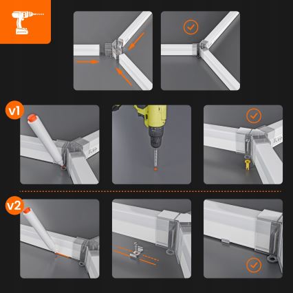 Luminária de teto LED regulável HEXAGON LED/456W/85-265V 5000K 234x420 cm CRI 90 IP54 branca