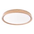 Luminária de teto LED dimerizável ILVI LED/30W/230V 2700-6500K Ø 40 cm acabamento em madeira + controlo remoto