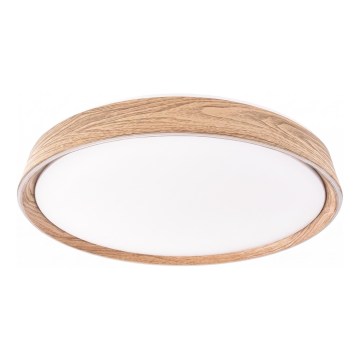 Luminária de teto LED dimerizável ILVI LED/30W/230V 2700-6500K Ø 40 cm acabamento em madeira + controlo remoto