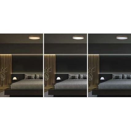 Candeeiro de teto dimerizável LED ILVI LED/45W/230V 2700-6500K Ø 50 cm acabamento em madeira + controlo remoto