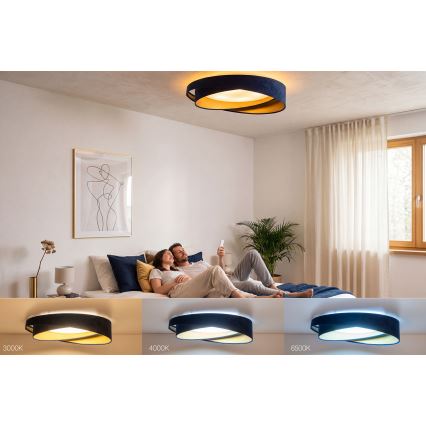 Candeeiro de tecto LED dimerizável SMART GALAXY MODERN LED/24W/230V 3000-6500K Ø 55 cm azul/dourado + controlo remoto