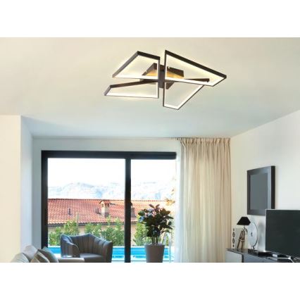 Luminária de teto LED dimmerizável LED/115W/230V 3000-6500K preta + controlo remoto