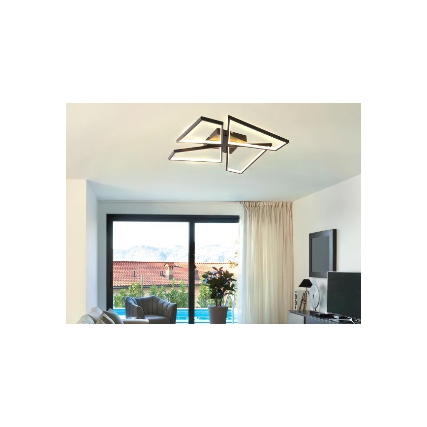 Luminária de teto LED dimmerizável LED/115W/230V 3000-6500K preta + controlo remoto