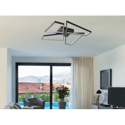 Luminária de teto LED dimmerizável LED/115W/230V 3000-6500K preta + controlo remoto