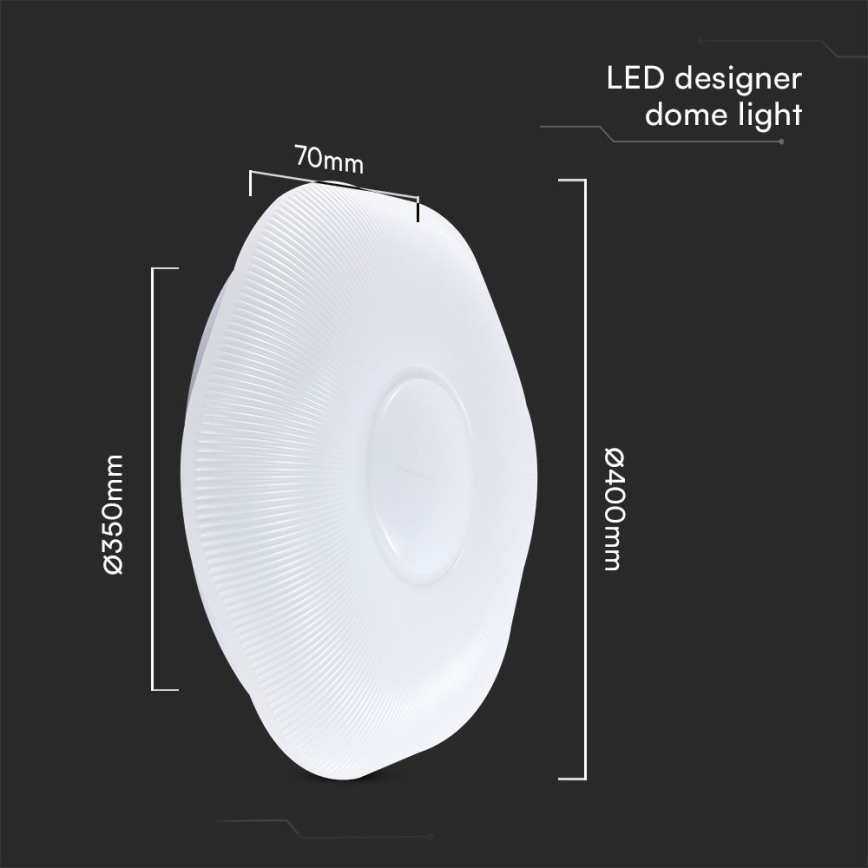 Luminária de teto LED dimmerizável LED/40W/230V 3000-6500K 40 cm branca + controlo remoto