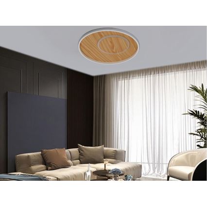 Luminária de teto LED dimmerizável LED/65W/230V 3000-6500K castanha + controlo remoto