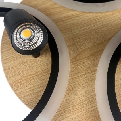 Luminária de teto LED dimmerizável LED/70W/230V 3000-6500K preto/marrom + comando à distância
