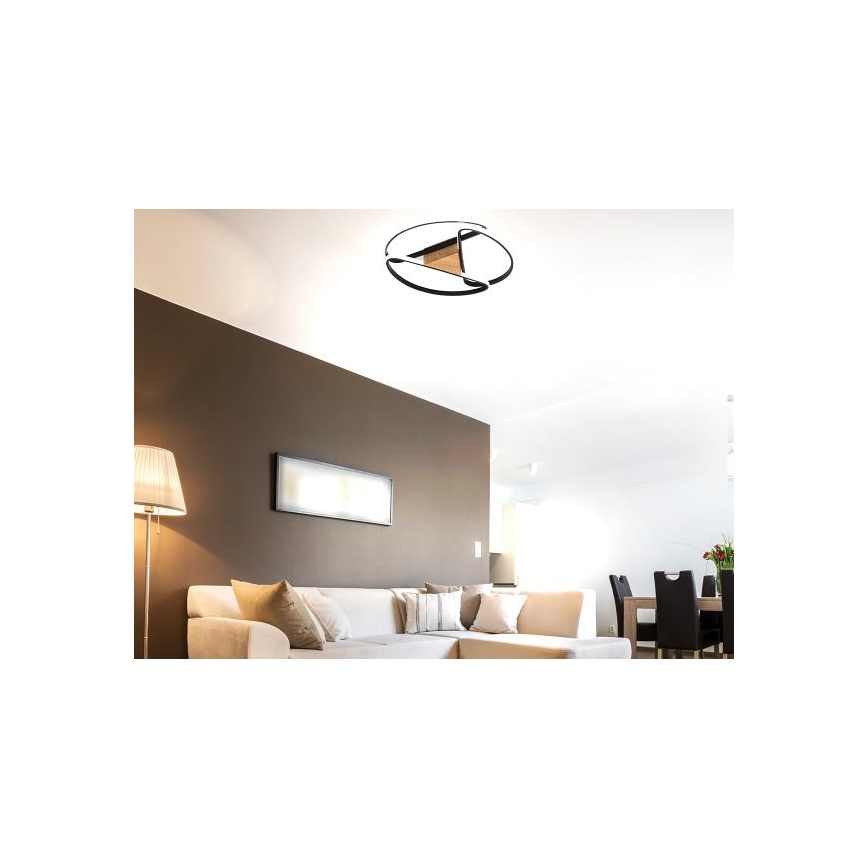 Luminária de teto LED dimmerizável LED/75W/230V 3000-6500K marrom/preto + controlo remoto