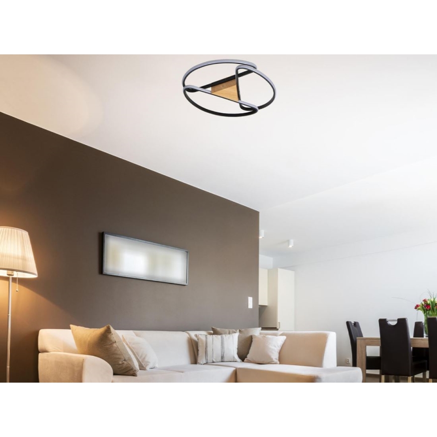 Luminária de teto LED dimmerizável LED/75W/230V 3000-6500K marrom/preto + controlo remoto