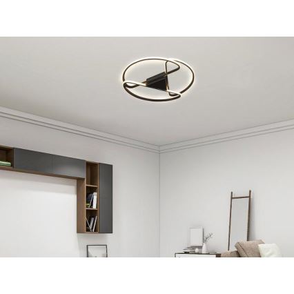 Luminária de teto LED dimmerizável LED/75W/230V 3000-6500K preta + controlo remoto