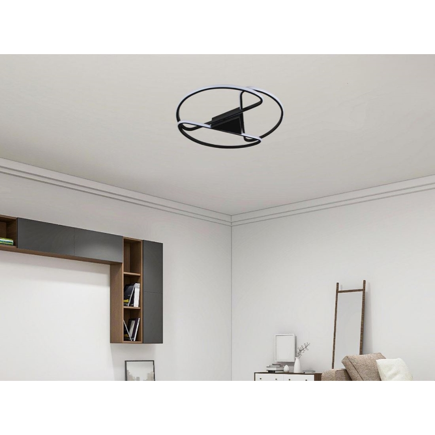 Luminária de teto LED dimmerizável LED/75W/230V 3000-6500K preta + controlo remoto