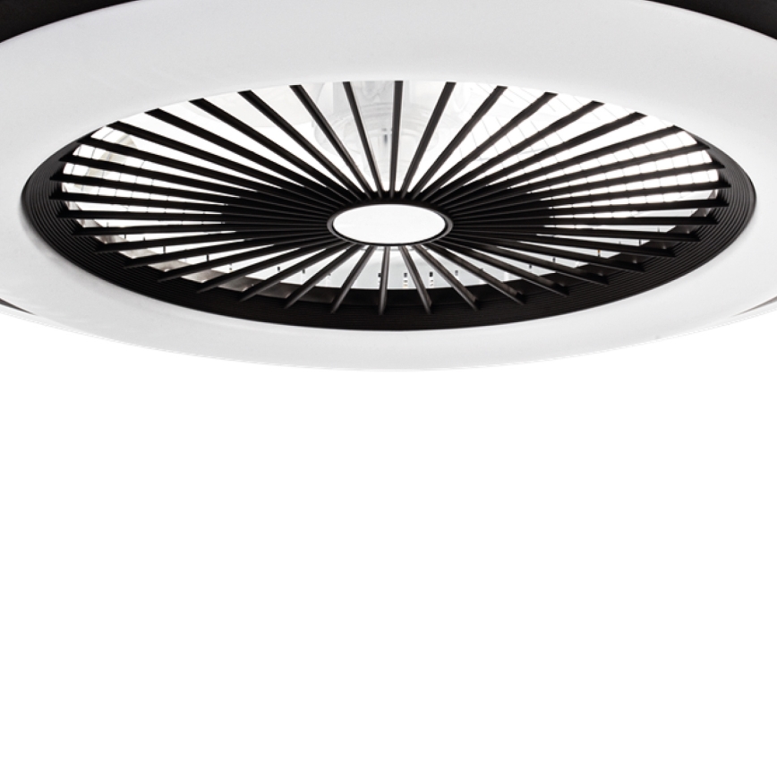 Luminária de teto LED dimmerizável com ventilador ZEPHYR LED/48W/230V 3000-6000K preta + controlo remoto