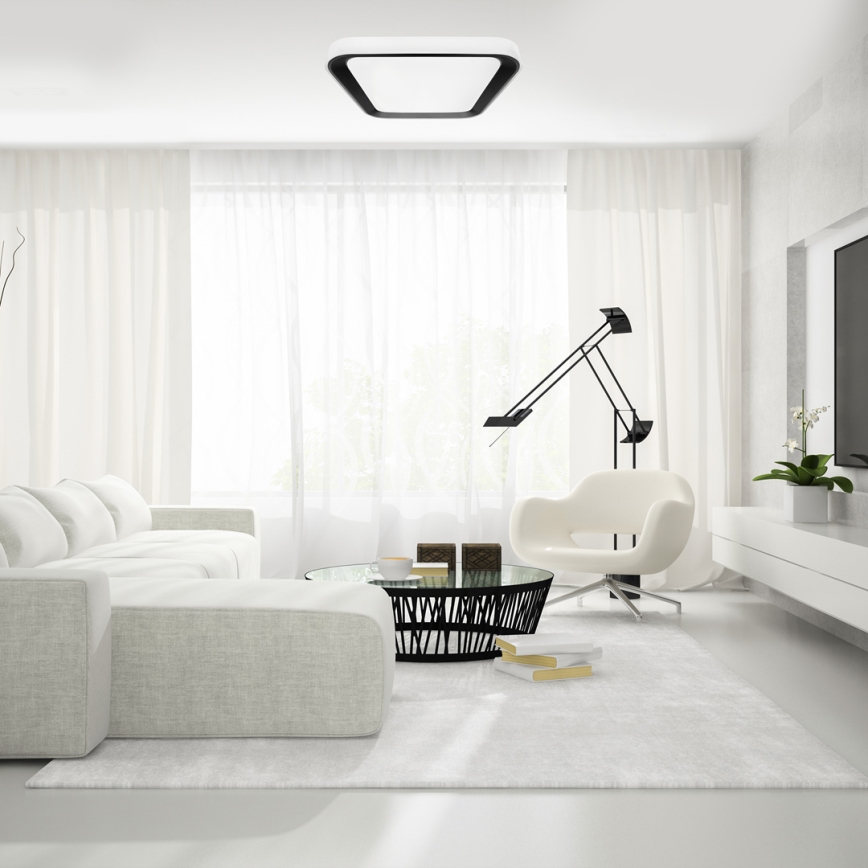 Luminária de teto LED dimmerizável QUADRO LED/66W/230V 3000-6000K branco/preto + comando à distância