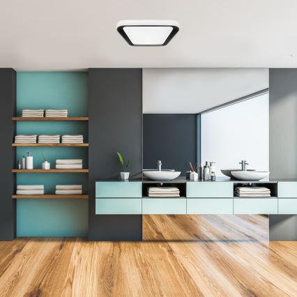 Luminária de teto LED dimmerizável QUADRO LED/66W/230V 3000-6000K branco/preto + comando à distância