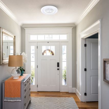 Luminária de teto LED dimmerizável com ventilador ZONDA LED/48W/230V 3000-6000K branca + controlo remoto