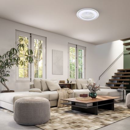 Luminária de teto LED dimmerizável com ventilador ZONDA LED/48W/230V 3000-6000K prata + controlo remoto
