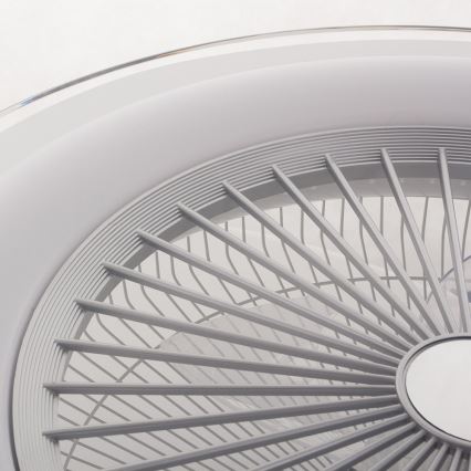 Luminária de teto LED dimmerizável com ventilador ZONDA LED/48W/230V 3000-6000K prata + controlo remoto