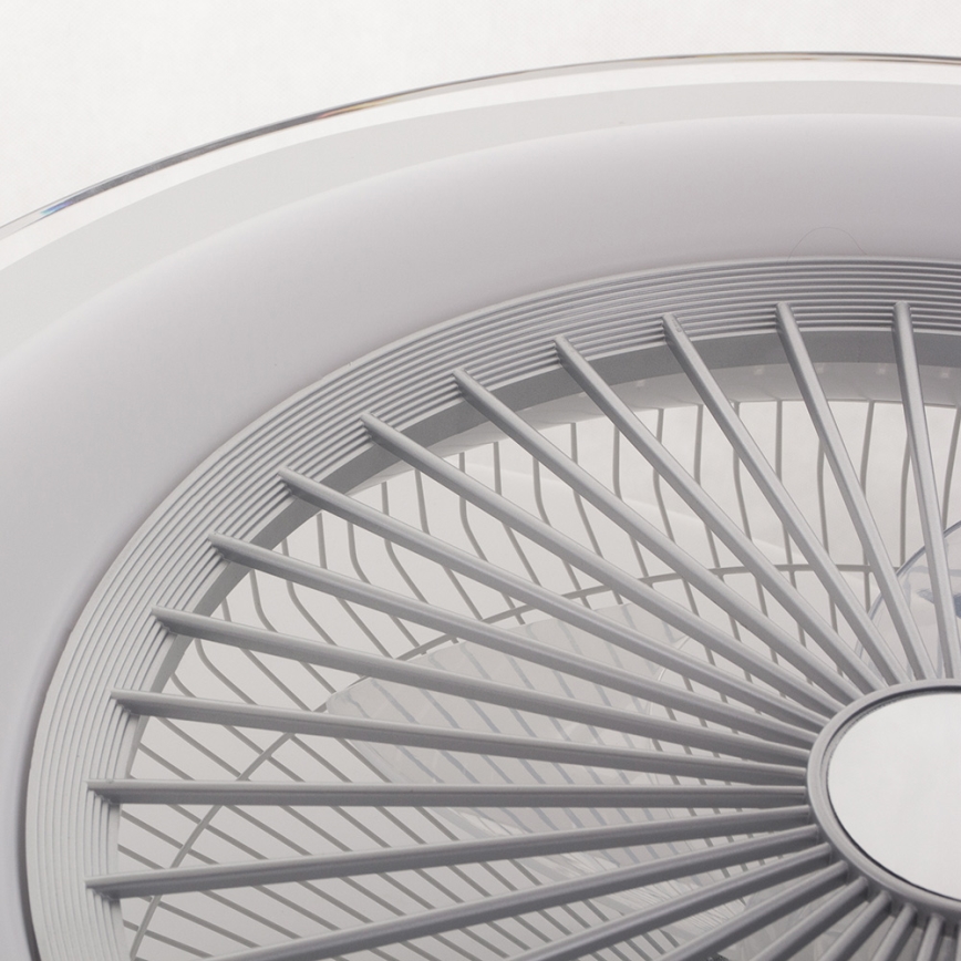 Luminária de teto LED dimmerizável com ventilador ZONDA LED/48W/230V 3000-6000K prata + controlo remoto