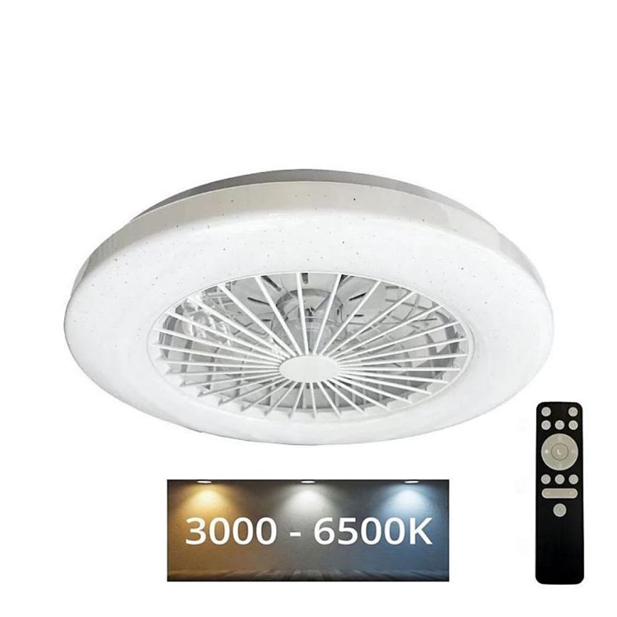 Luminária de teto LED dimmerizável com ventilador STAR LED/48W/230V 3000-6500K + controlo remoto