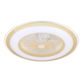 Luminária de teto LED dimmerizável com ventilador ZEPHYR LED/48W/230V 3000-6000K dourada + controlo remoto