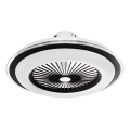Luminária de teto LED dimmerizável com ventilador ZEPHYR LED/48W/230V 3000-6000K preta + controlo remoto