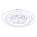 Luminária de teto LED dimmerizável com ventilador ZONDA LED/48W/230V 3000-6000K branca + controlo remoto