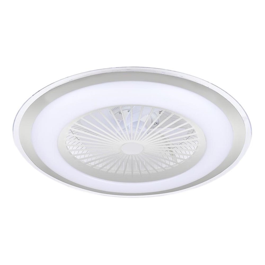 Luminária de teto LED dimmerizável com ventilador ZONDA LED/48W/230V 3000-6000K prata + controlo remoto