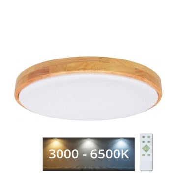 Luminária de teto LED dimmerizável LENA LED/24W/230V 3000-6500K carvalho + controlo remoto