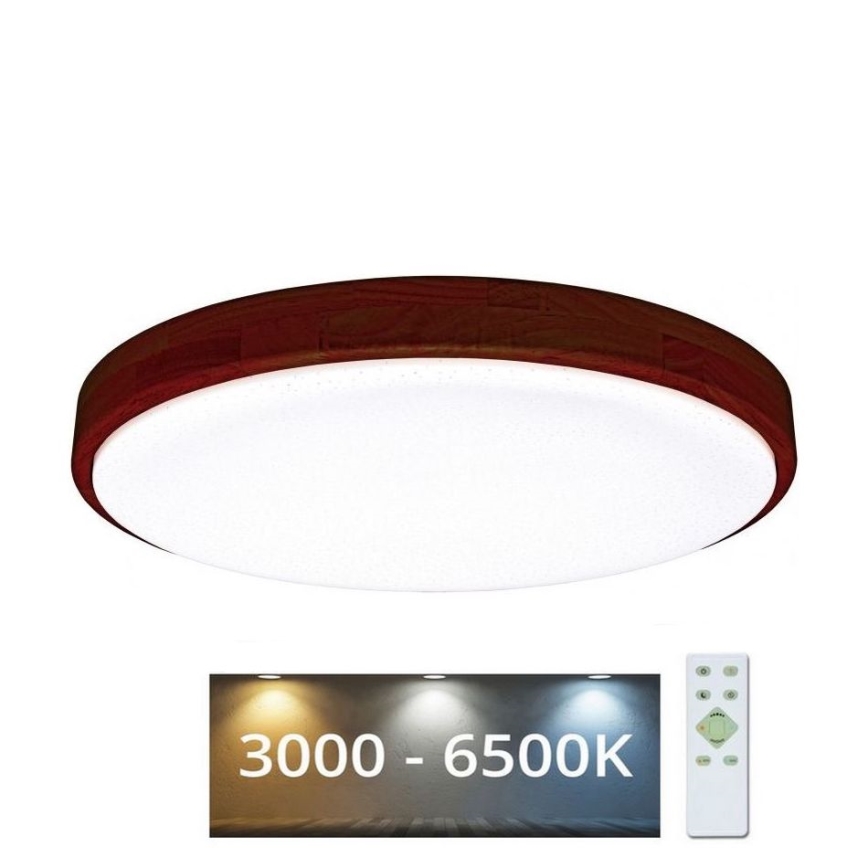 Luminária de teto LED dimmerizável LENA LED/24W/230V 3000-6500K carvalho + controlo remoto