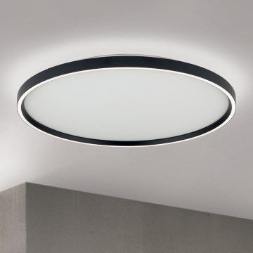 Luminária de teto LED dimmerizável MASCA LED/47W/230V 2700/3350/4000K diâmetro 60 cm preta
