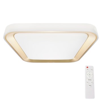 Luminária de teto LED dimmerizável QUADRO LED/66W/230V 3000-6000K branco/dourado + comando à distância