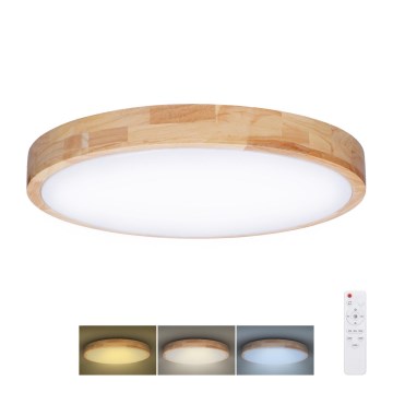 Luminária de teto LED dimmerizável SOLID OAK LED/60W/230V 3000-6500K carvalho diâmetro 51 cm + controlo remoto