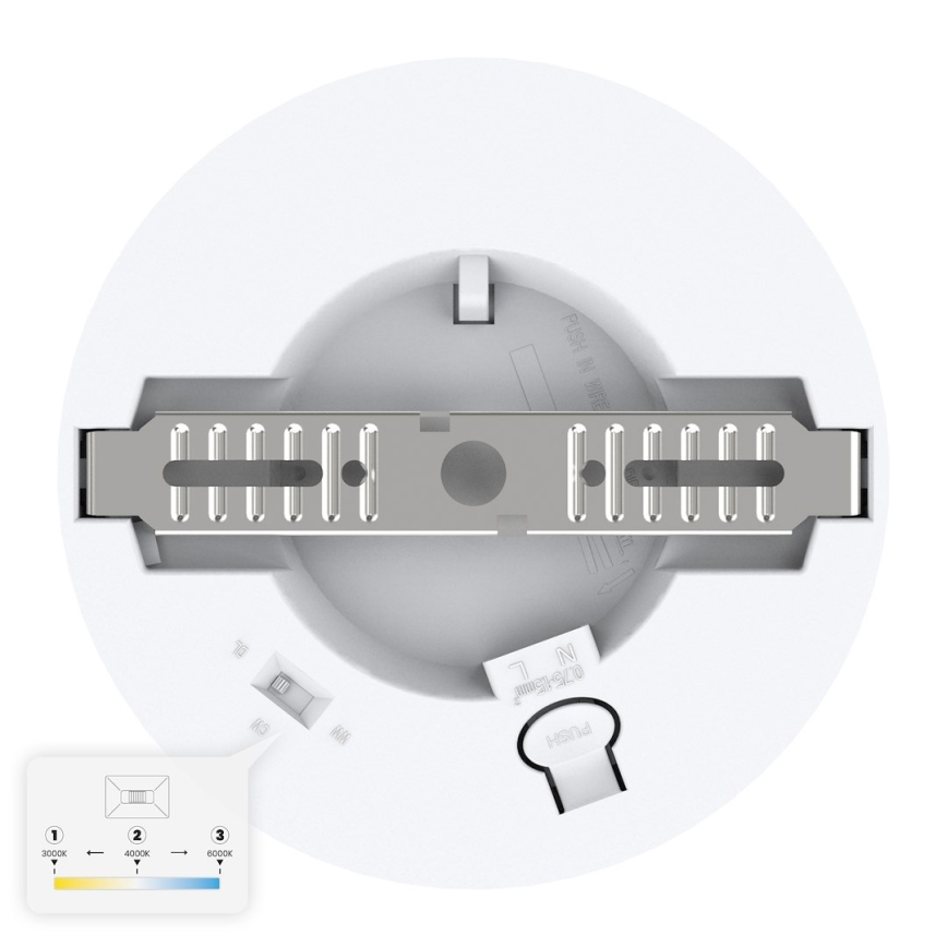 Luminária de teto LED EVORA, 6W, 230V, 3000/4000/6000K, Ø 14 cm, branca