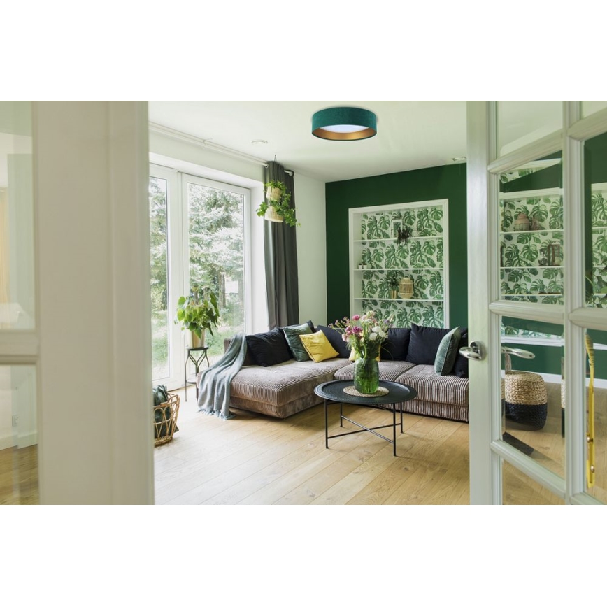 Luminária de Teto LED GALAXY LED/24W/230V diâmetro 44 cm verde/dourado