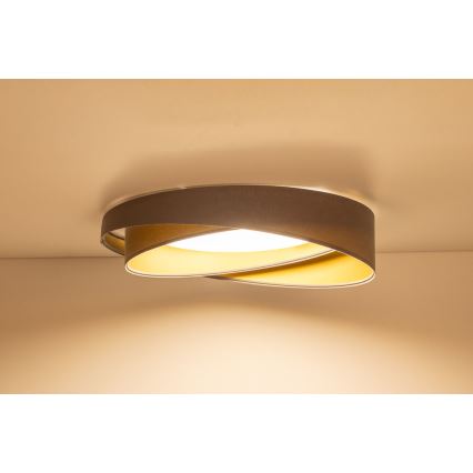 Luminária de teto LED GALAXY MODERN LED/24W/230V Ø 55 cm cinzento/dourado
