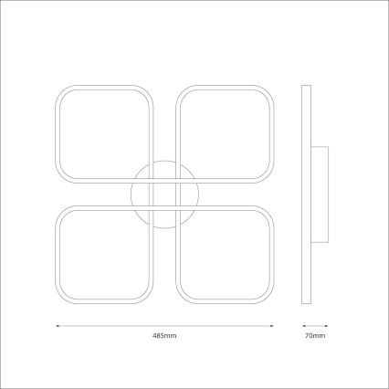 Luminária de Teto LED HIDALGO LED/40W/230V preta