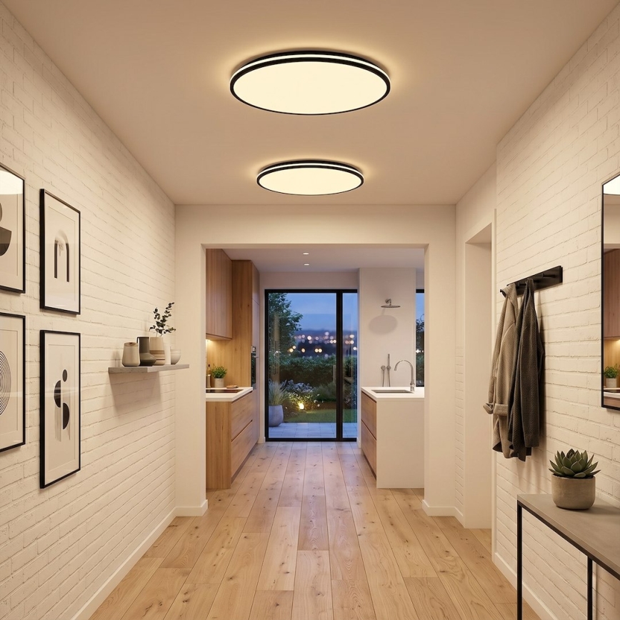 Luminária de tecto HUGO LED/21/32/42W/230V 3000/4000/6500K Ø 45 cm IP54 preta