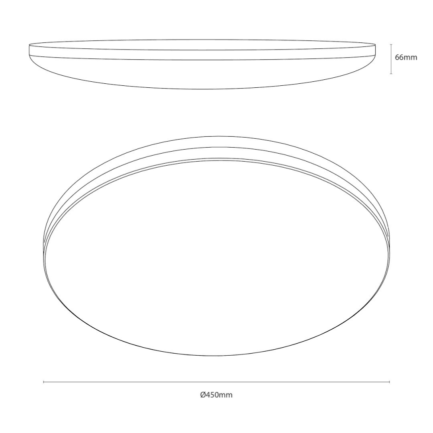 Luminária de tecto HUGO LED/21/32/42W/230V 3000/4000/6500K Ø 45 cm IP54 preta