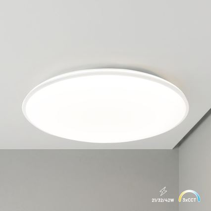 Luminária de teto LED HUGO LED/21/32/42W/230V 3000/4000/6500K Ø 45 cm IP54 branca