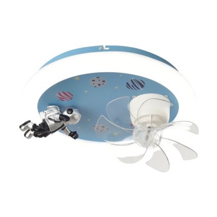 LED Candeeiro de teto infantil dimerizável com ventilador LED/48W/230V 3000/4000/6000K Ø 50 cm azul + comando remoto