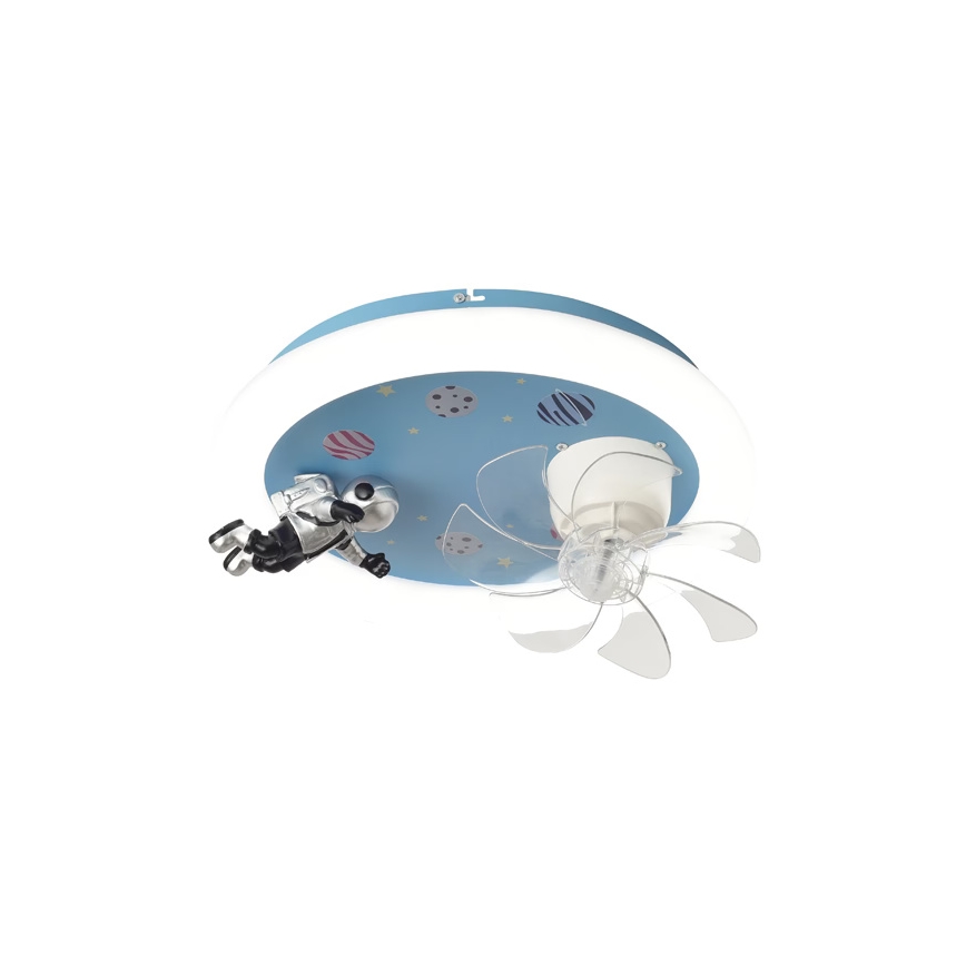 LED Candeeiro de teto infantil dimerizável com ventilador LED/48W/230V 3000/4000/6000K Ø 50 cm azul + comando remoto
