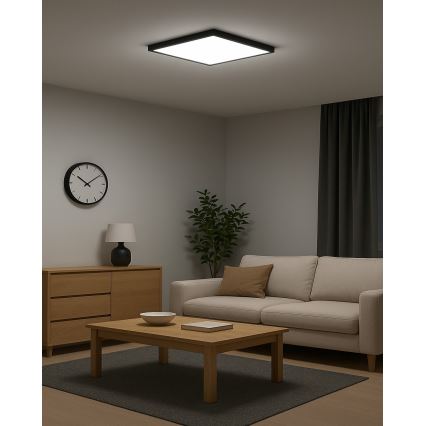 Luminária de teto LED LED/32W/230V 3000/4000/6500K 40x40 cm preta