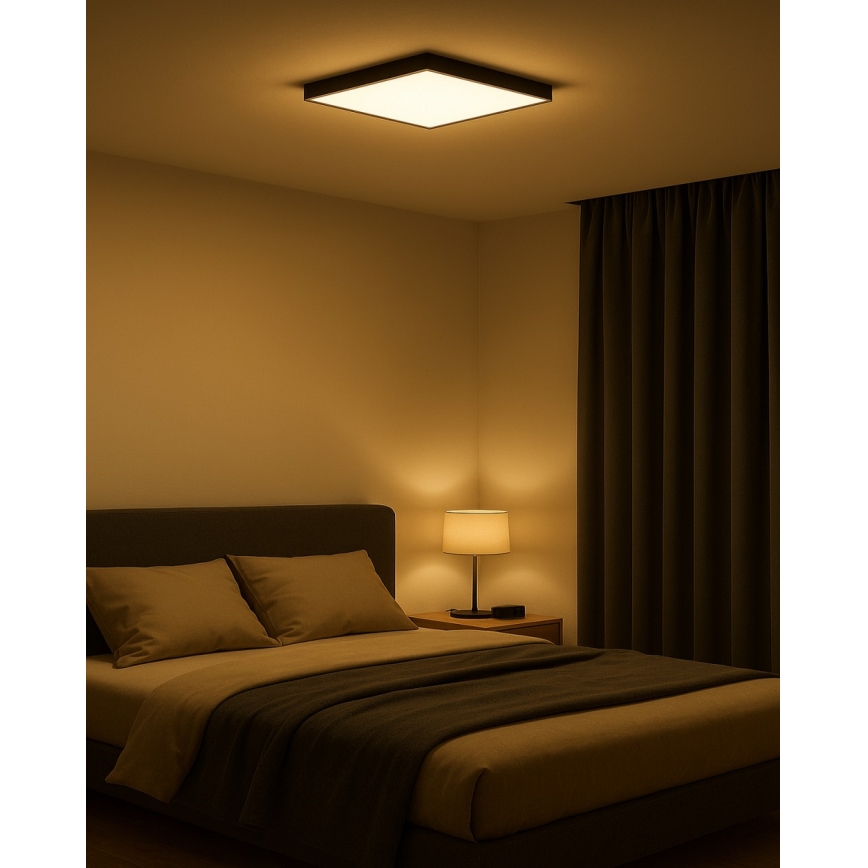 Luminária de teto LED LED/32W/230V 3000/4000/6500K 40x40 cm preta