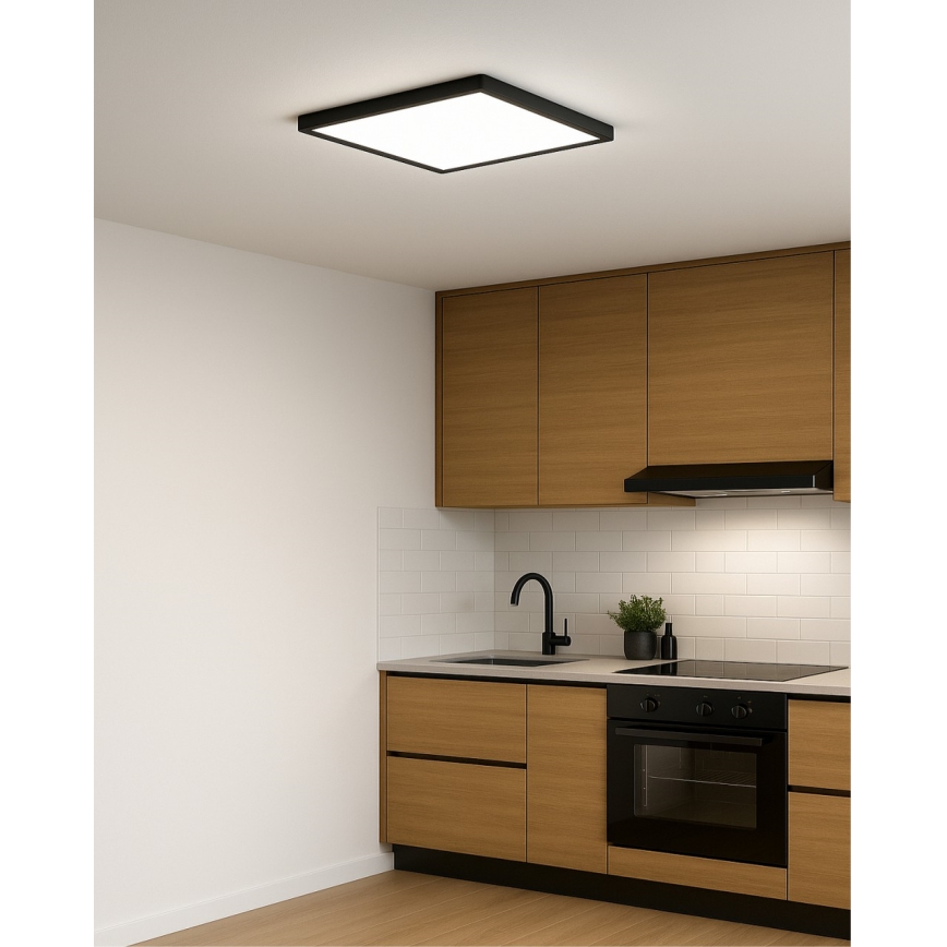 Luminária de teto LED LED/32W/230V 3000/4000/6500K 40x40 cm preta