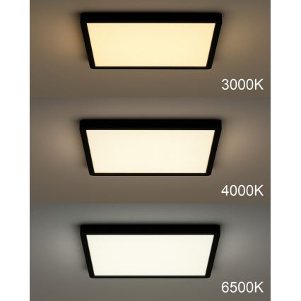 Luminária de teto LED LED/32W/230V 3000/4000/6500K 40x40 cm preta