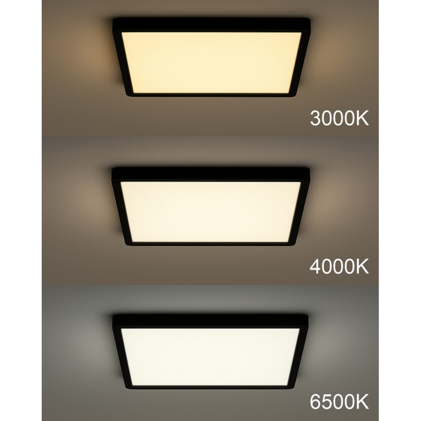 Luminária de teto LED LED/32W/230V 3000/4000/6500K 40x40 cm preta